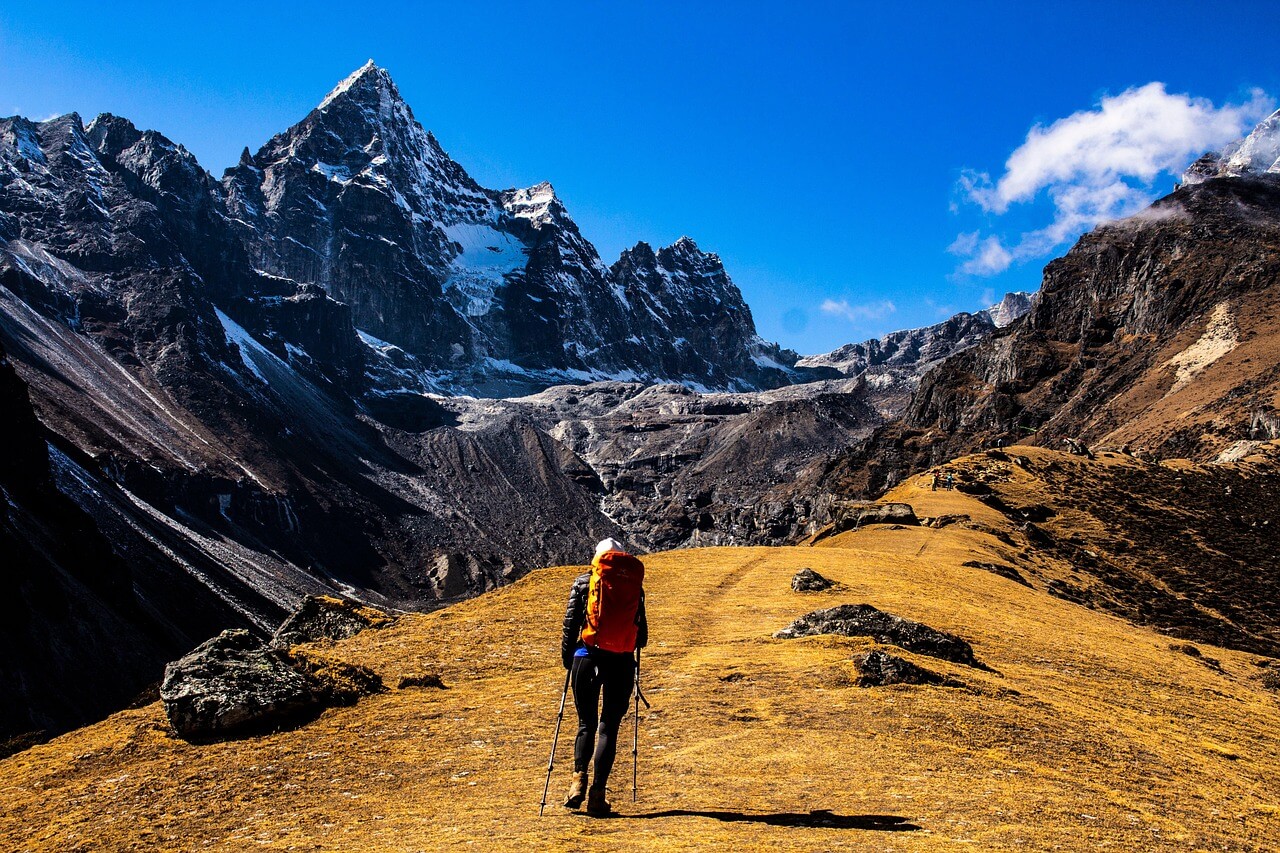 Trekking on Everest trail