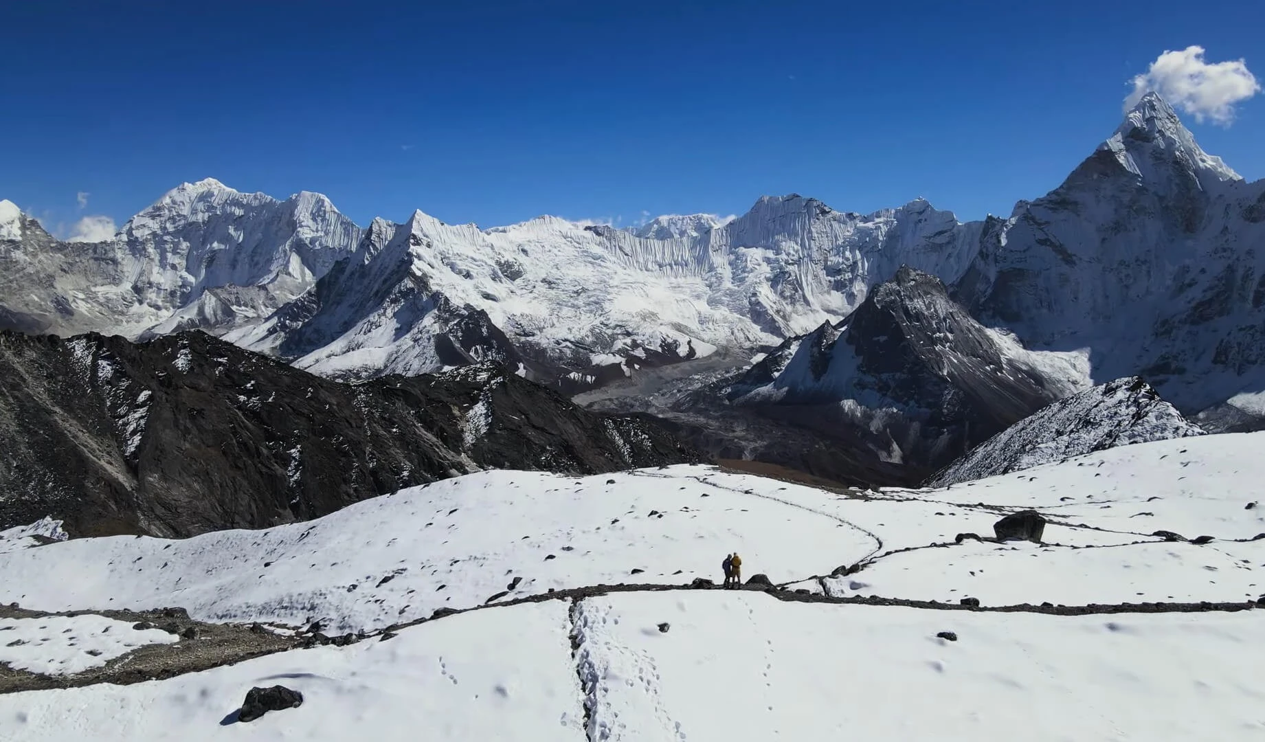 Climbers on the way to Island peak climbing