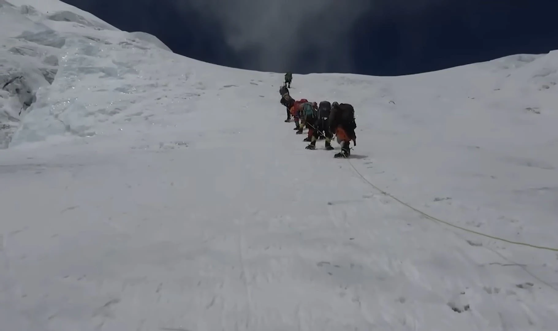 Climber walking on the North face